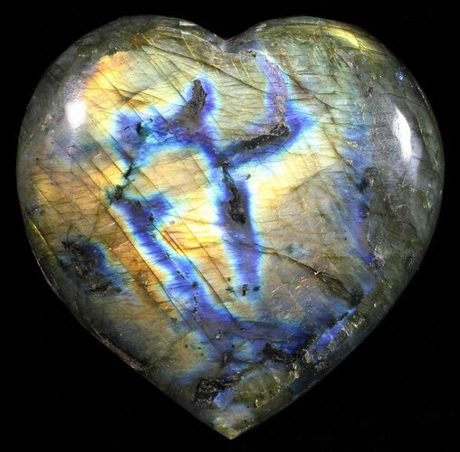Flashy Polished Labradorite Heart #58885